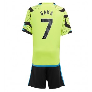 Lacne Dětský Futbalové dres Arsenal Bukayo Saka #7 2023-24 Krátky Rukáv - Preč (+ trenírky)